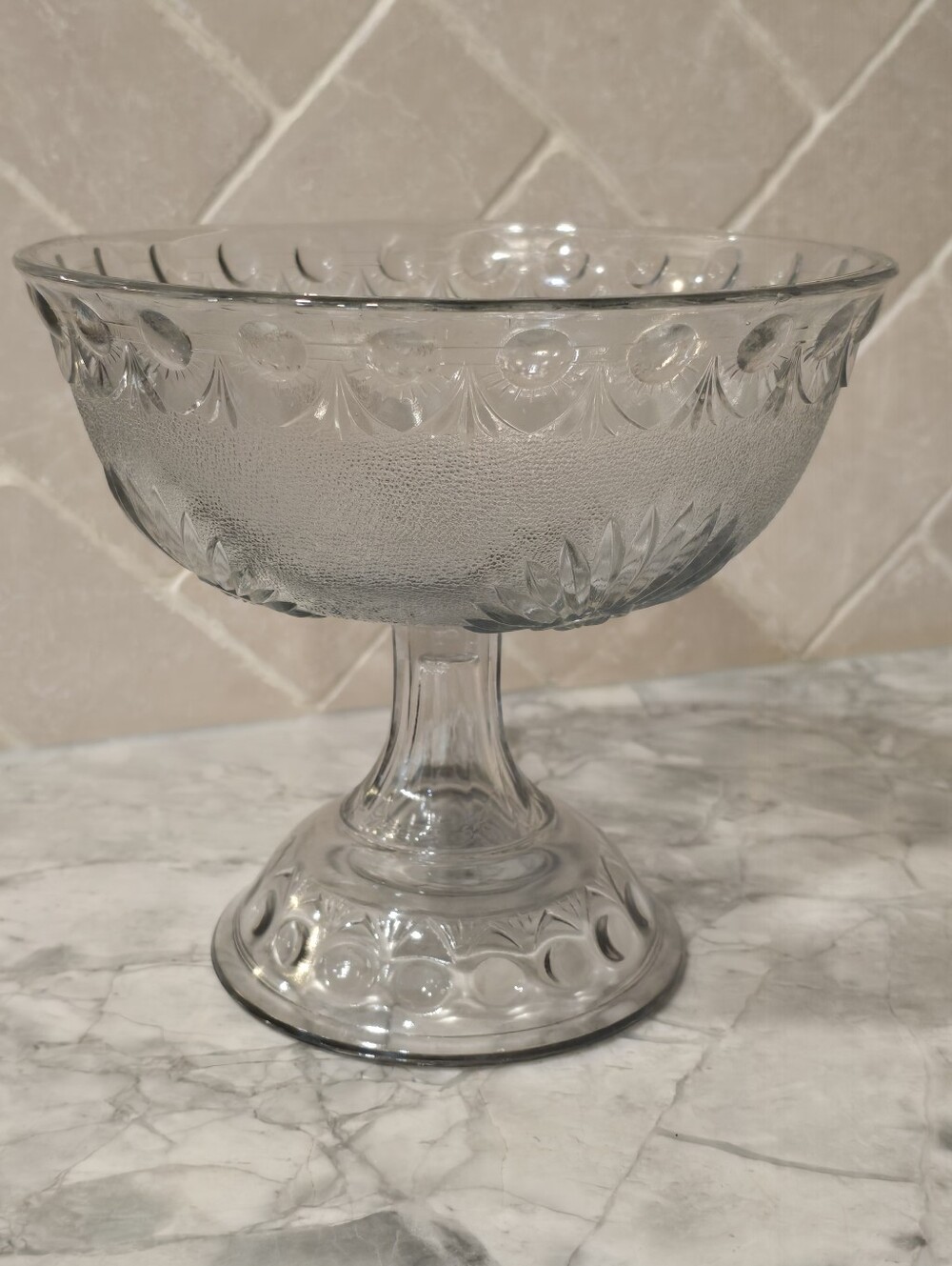EAPG Clear Glass Compote Antique Victorian Dish Bowl Cottagecore